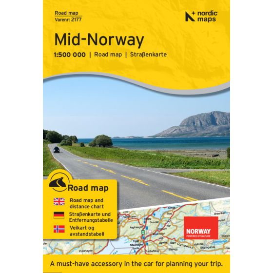 Wegenkaart/Roadmap Mid Norway 1:500.000 2017