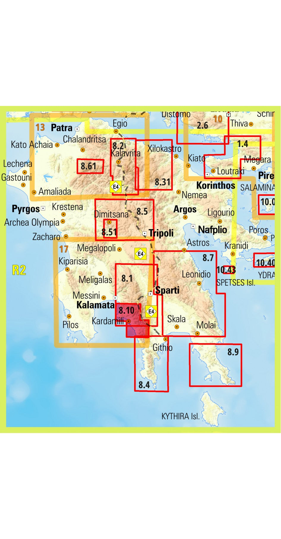 Hiking map Greece Topo 1:22,000 Exo Mani (Verga-Kardamyli-Trachila) 8.10 (2018)