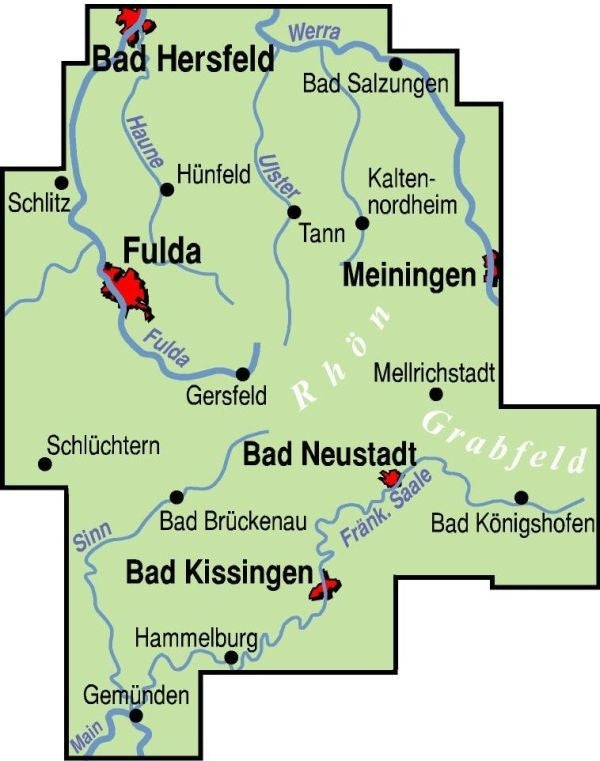 Fietskaart ADFC-BVA Regionalkarte RhÃ¶n 1:75.000