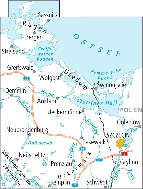 Fietskaart ADFC Radtourenkarte 4 Rügen/Usedom Vorpommern 1:150.000