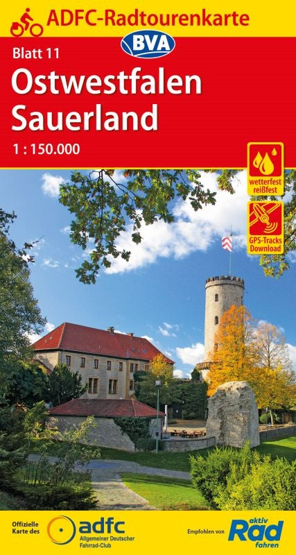 Cycling map ADFC Radtourenkarte 11 Ostwestfalen - Sauerland 1:150,000 (2019)