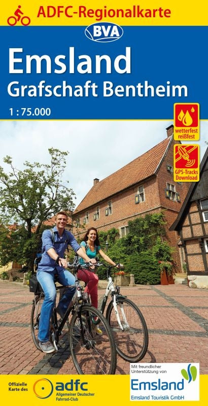 Cycling map ADFC Regionalkarte Emsland Grafschaft Bentheim 1:75,000 (2019)