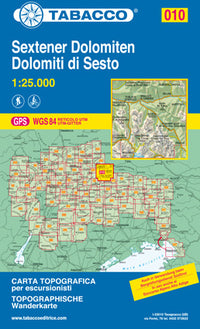 Wandelkaart Dolomiten Blad 010- Sextener Dolomiten 1:25.000 2019