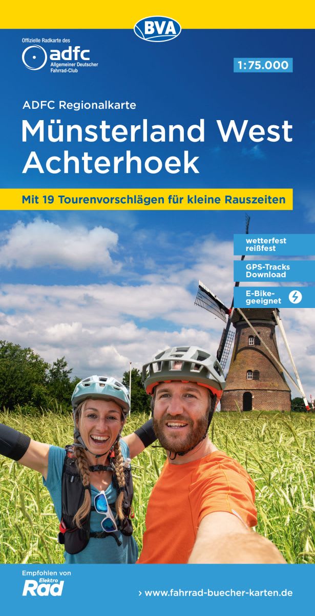 Fietskaart BVA-ADFC Regionalkarte Münsterland West / Achterhoek   1:75.000 (2.A 2024)