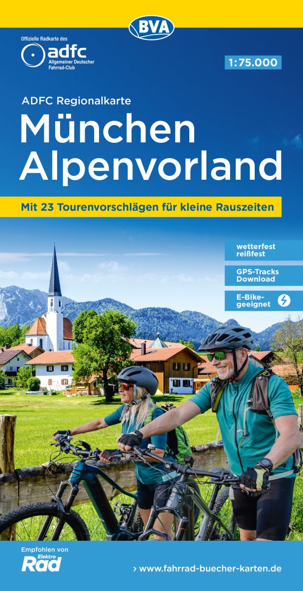 Fietskaart ADFC Regionalkarte München Alpenvorland 1:75.000 (8.A 2024)