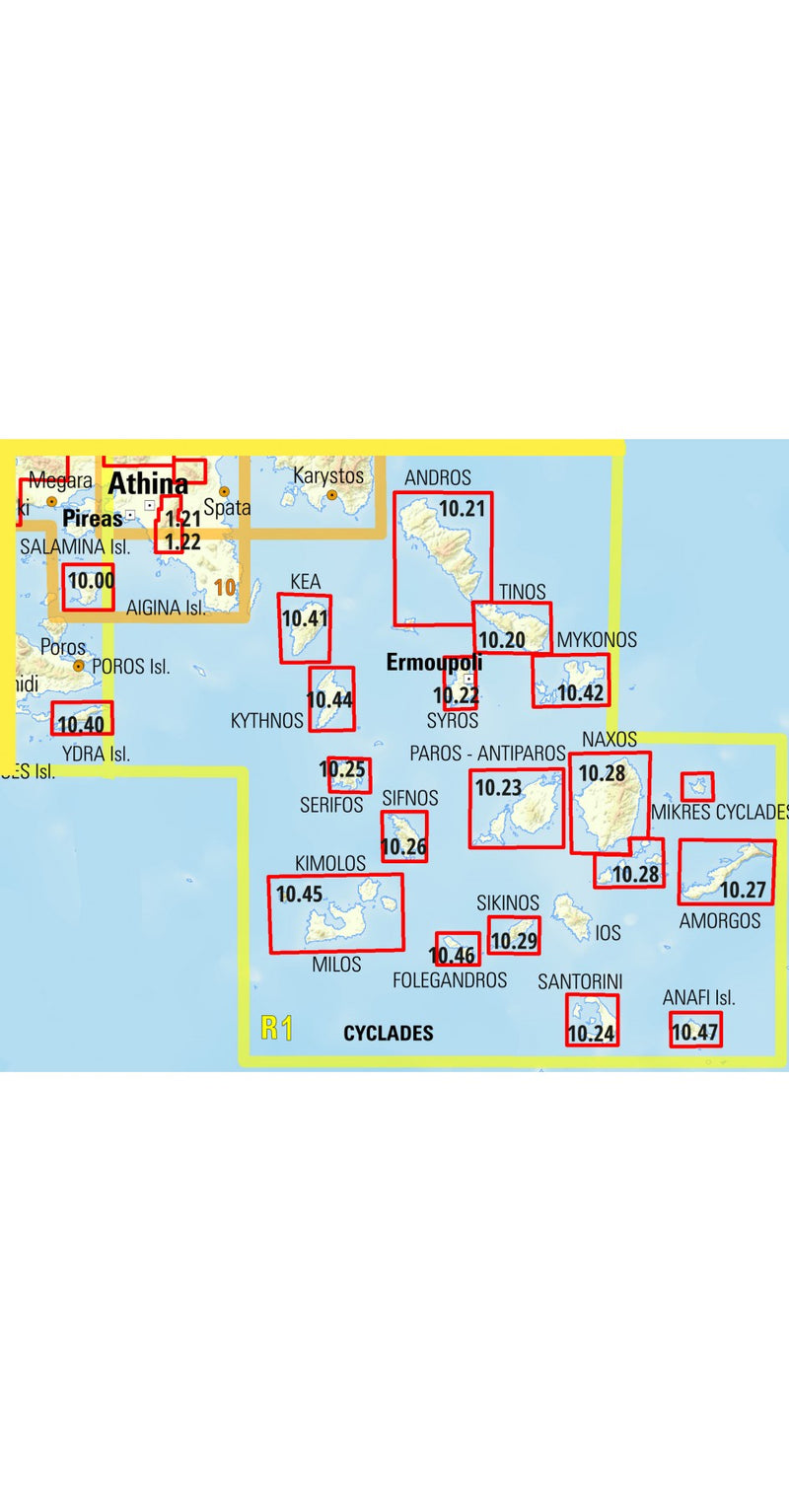 Touring Map Cyclades 1:200.000 (R1)