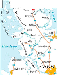 Cycling map ADFC Radtourenkarte 1 Nordfriesland/Schleswig 1:150,000 (2019)