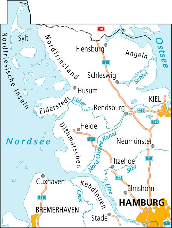 Cycling map ADFC Radtourenkarte 1 Nordfriesland/Schleswig 1:150,000 (2019)