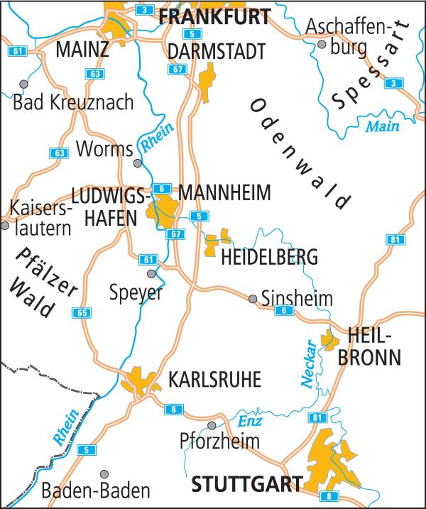 Cycling map ADFC Radtourenkarte 20 Rhein - Neckar 1:150,000 (2019)