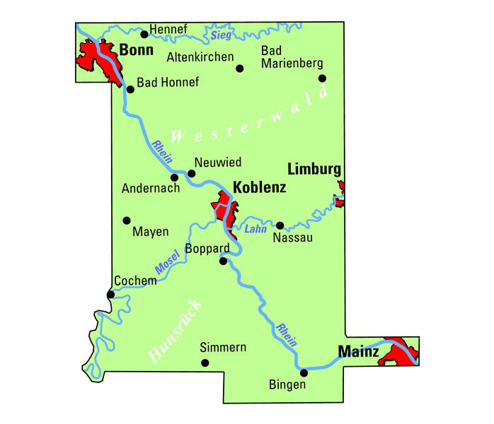 Fietskaart ADFC-Regionalkarte Mittelrheintal-Koblenz/Bonn/Mainz 1:75.000