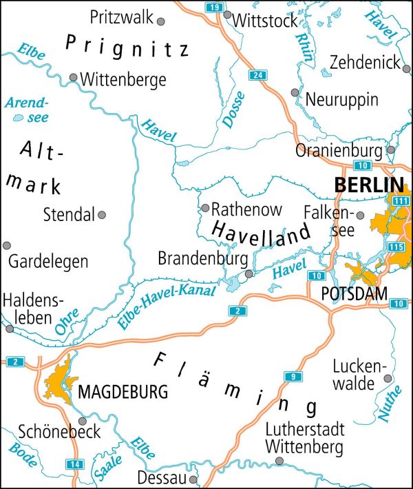 Cycling map ADFC Radtourenkarte 8 Havelland - Magdeburger Börde 1:150,000