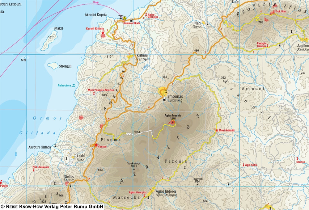 Landkaart Rhodos 1:80.000 3.A 2019