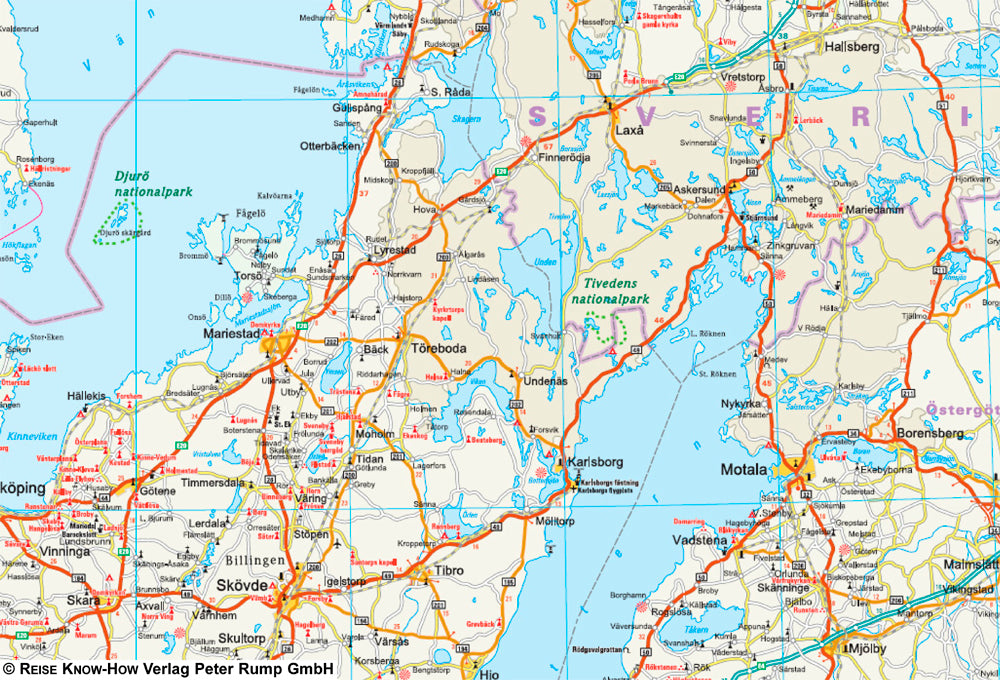 Wegenkaart Sweden - South 1:500.000  4.A 2019