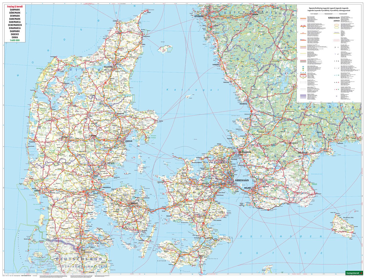 Toeristenkaart Denmark - Dänemark met Groenland en Faröer 1:400.000