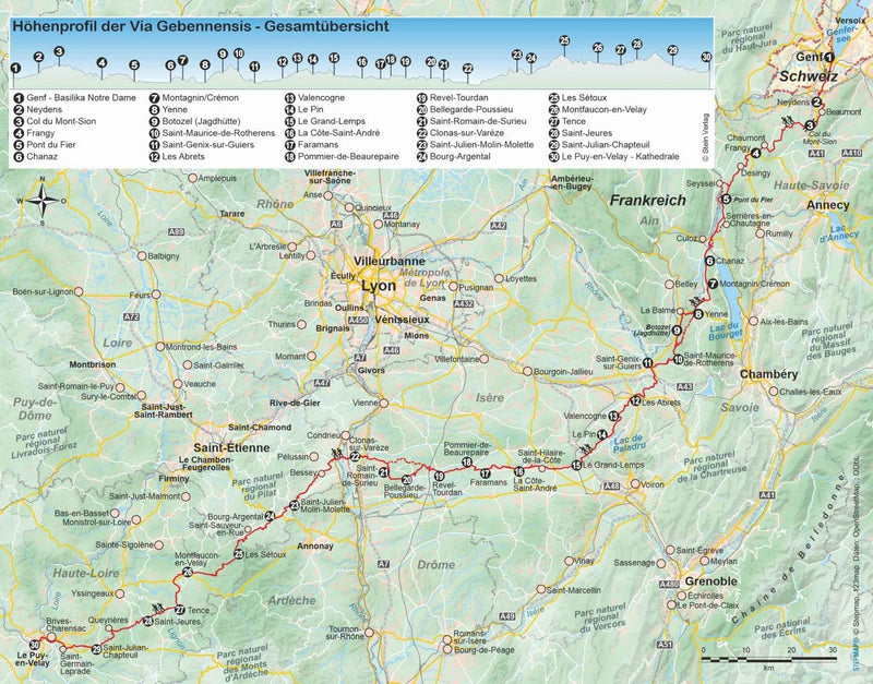 Wandelgids Frankreich: Jakobsweg Via Gebennensis (281)