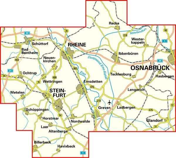 Fietskaart BVA-ADFC Radwanderkarte Kreis Steinfurt 1:50.000 (12.A 2024)