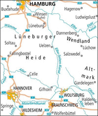 Cycling map ADFC Radtourenkarte 7 Lüneburger Heide - Hannover 1:150,000