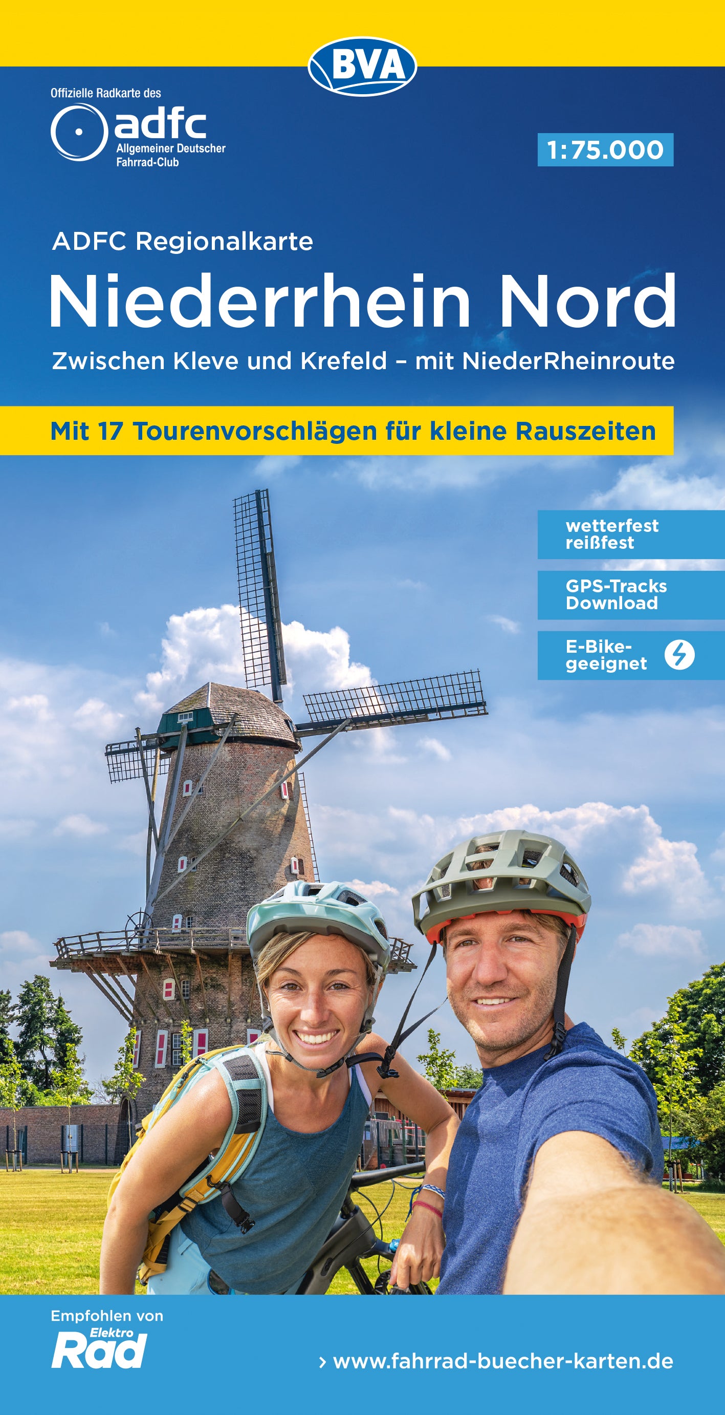 Bicycle map BVA-ADFC Regionalkarte Niederrhein Nord 1:75,000