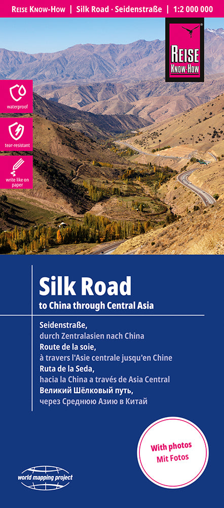 Wegenkaart Silk Road to China through Central Asia 1:2m 2.A 2024