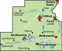 Cycling map ADFC-Regionalkarte Niederlausitz Lausitzer Seen 1:75,000