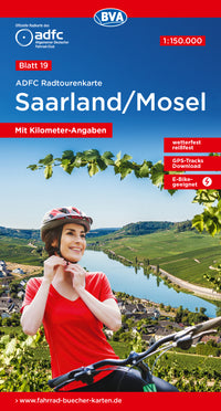 Cycling map ADFC Radtourenkarte 19 Saarland - Mosel 1:150,000 (2020)