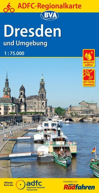 Bicycle map BVA-ADFC Regionalkarte Dresden and Environment 1:75,000 (6.A 2018)