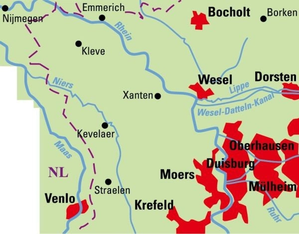 Bicycle map BVA-ADFC Regionalkarte Niederrhein Nord 1:75,000