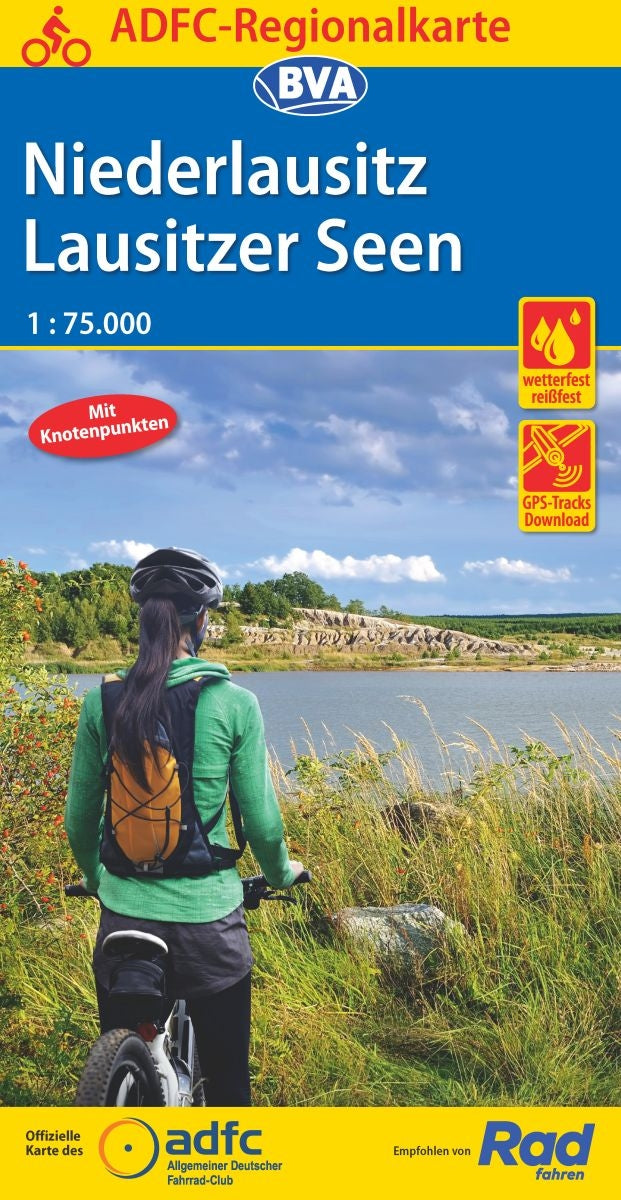 Cycling map ADFC-Regionalkarte Niederlausitz Lausitzer Seen 1:75,000