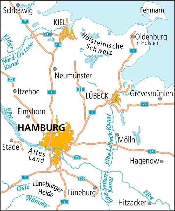 Cycling map ADFC Radtourenkarte 2 Holstein - Hamburg 1:150,000