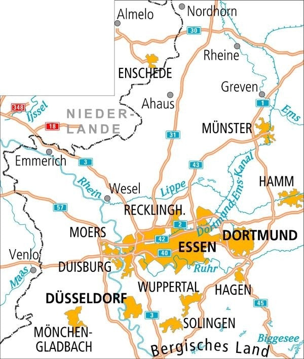 Cycling map ADFC Radtourenkarte 10 Münsterland/Niederrhein 1:150,000