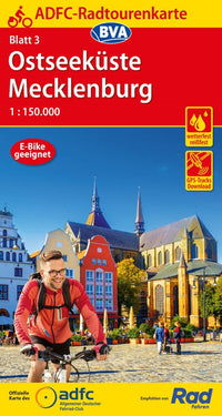 Fietskaart ADFC Radtourenkarte 3 OstseekÃ¼ste - Mecklenburg 1:150.000