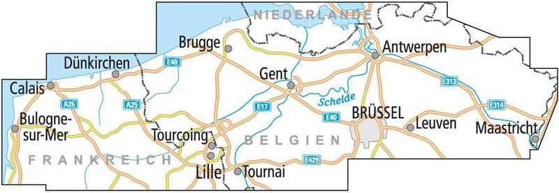 Cycling map ADFC Belgien Flandern 1:150,000