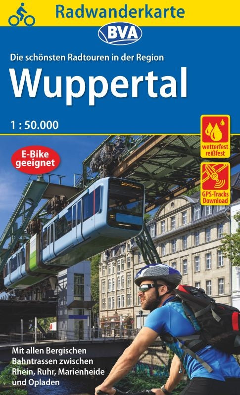 Kreis-Radwanderkarte Wuppertal - Bergische Bahnstrassen