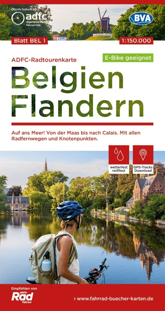 Cycling map ADFC Belgien Flandern 1:150,000