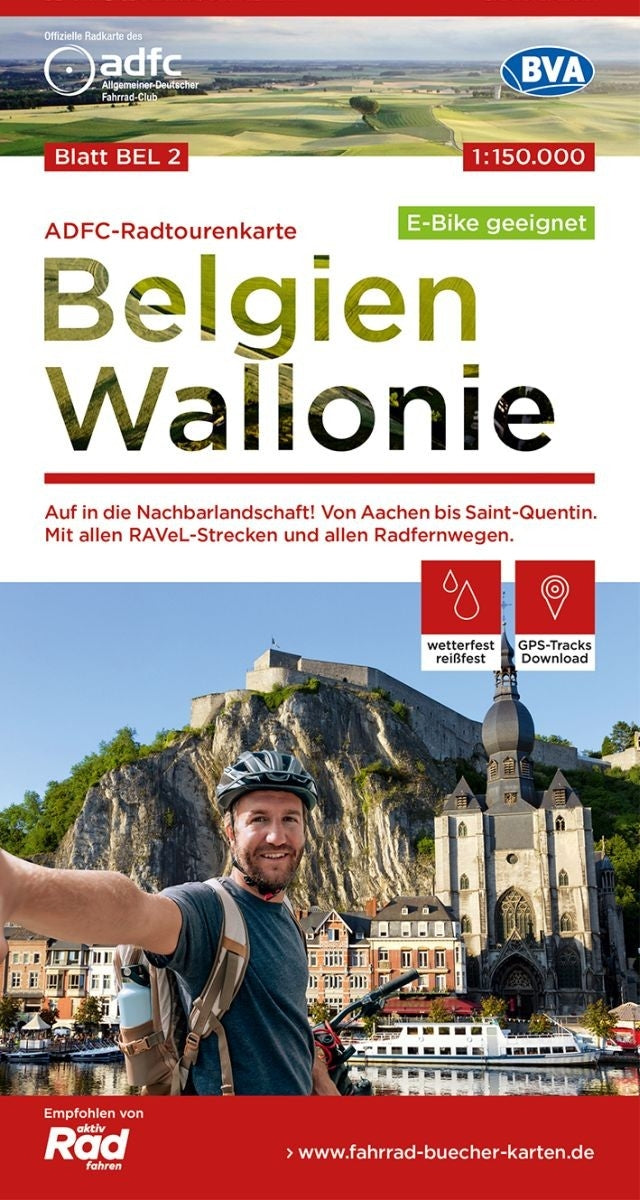 Cycling map ADFC Belgium Wallonie 1:150,000